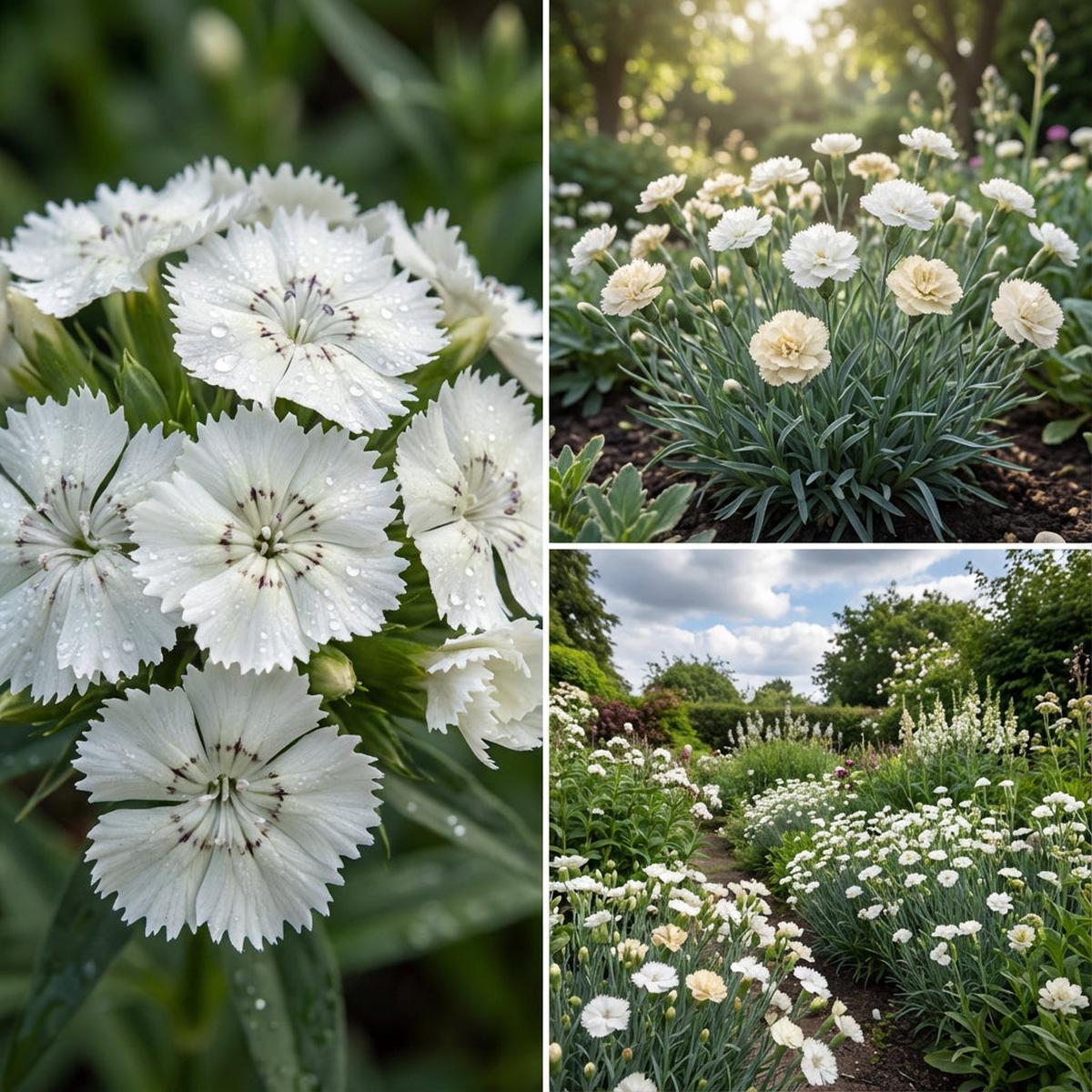 White Mix Dianthus Seeds for Planting – Elegant Flower Blooms