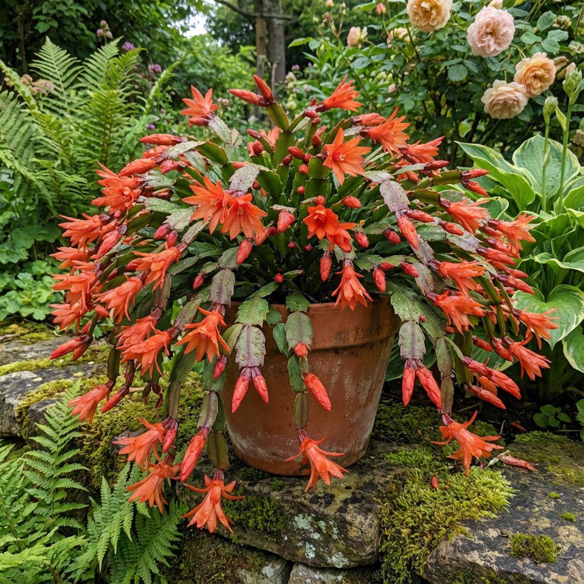 Dark Orange Zygocactus Truncatus Flower Seeds for Planting