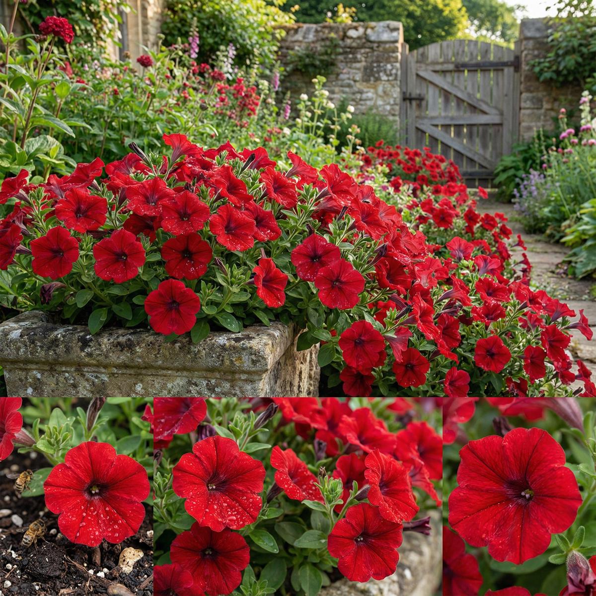 Red Petunia Flower Seeds for Vibrant Planting and Floral Arrangements
