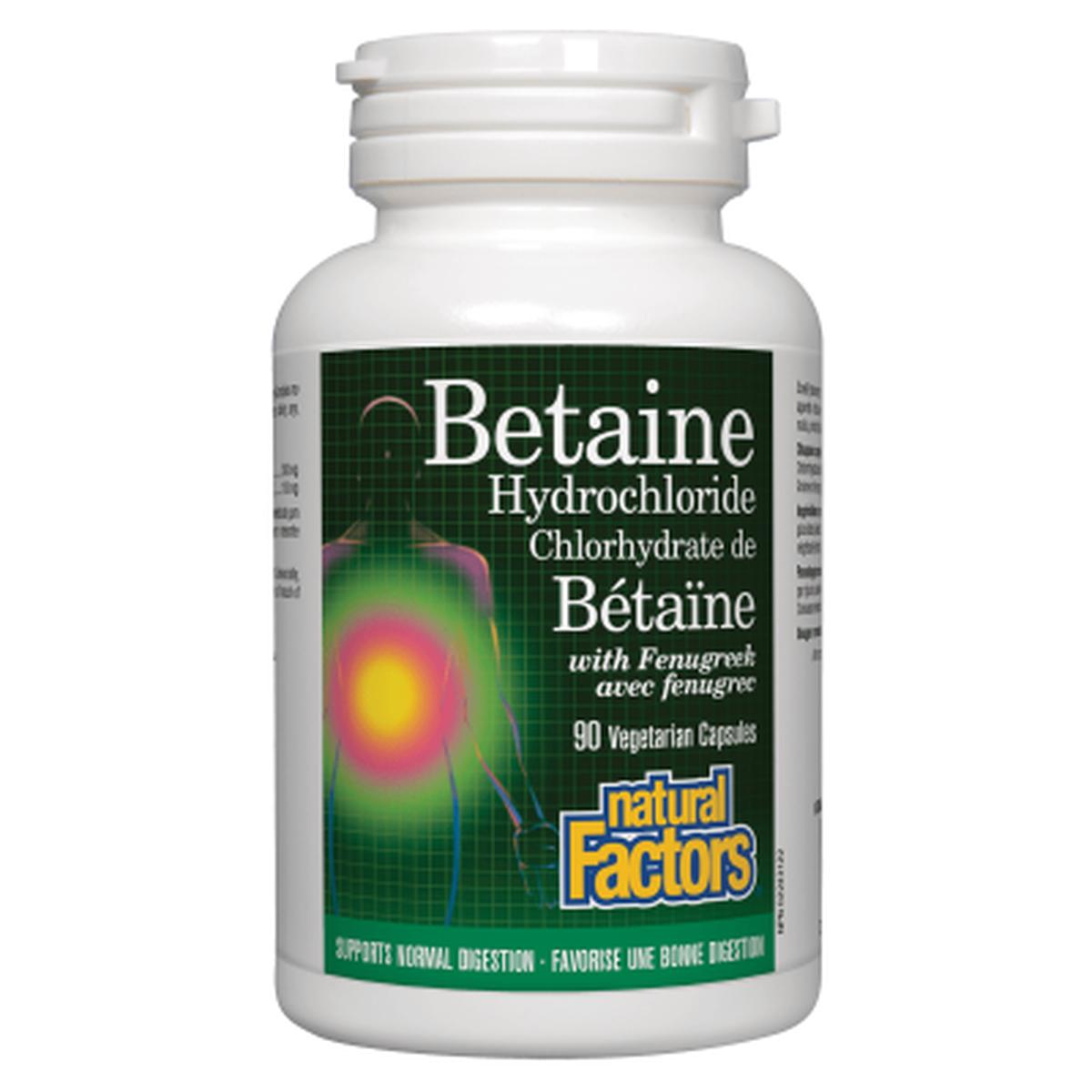 Natural Factors Betaine Hydrochloride With Fenugreek 90 Capsules